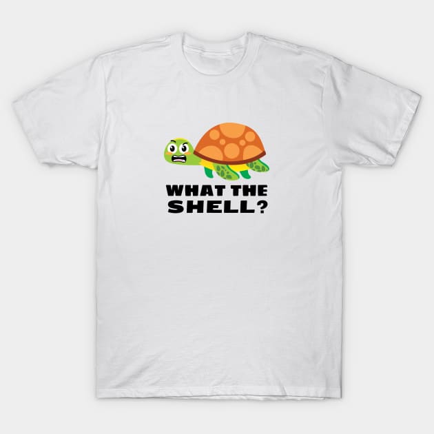 What the Shell? - Turtle Pun T-Shirt by Allthingspunny